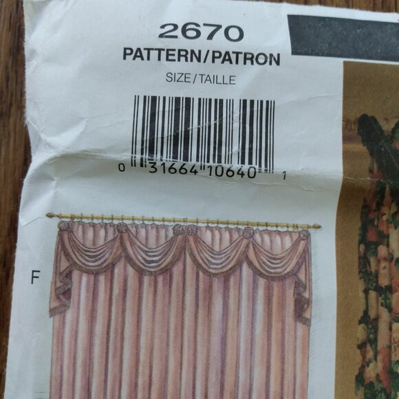 Vintage Vogue 2670 Curtains Sewing Pattern Swags Jabots UNCUT - Picture 3 of 16